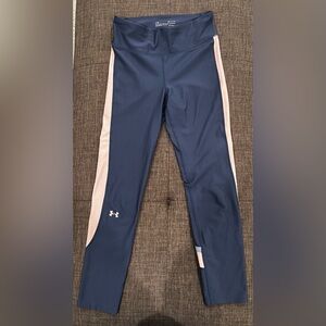 Under Armour Blue Leggings with Light Pink Accents